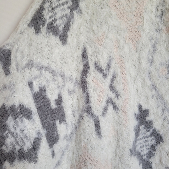 Knox Rose Women's Cream Open Front Long Sleeve Knit Cardigan Sweater Size Large - Picture 3 of 6